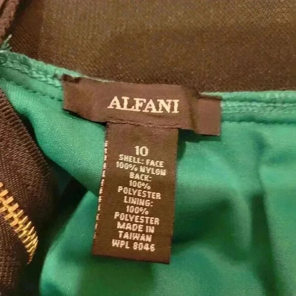 Alfani Women's Green Blue Nylon/Poly Lace Lined Skirt - Picture 10 of 10